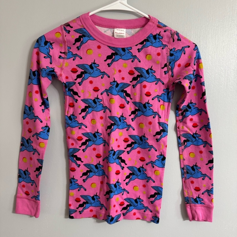 Hanna Andersson Pink and Blue Unicorn Long Sleeve Tee Size 10